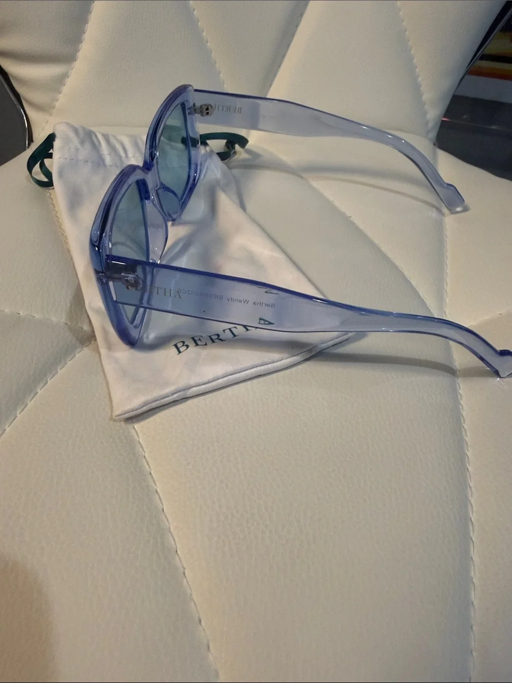 Bertha Polarized Blue Oversized Square Sunglasses